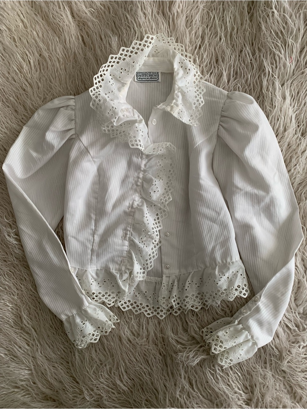 Vintage lace trim button down
